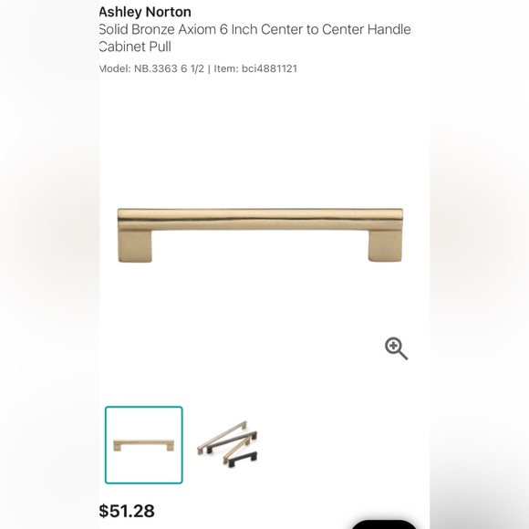 15 Ashley Norton Natural Bronze Axiom 6” Handle Cabinet Pull Pulls - Picture 4 of 6